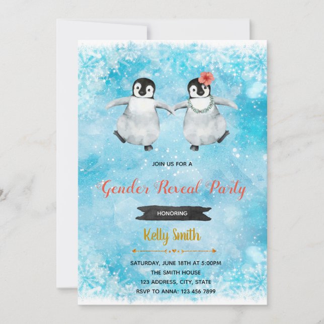 Invitation Le genre de pingouin indiquent l'invitation de (Devant)