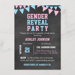 Invitation Le GENRE de tableau INDIQUENT le baby shower de