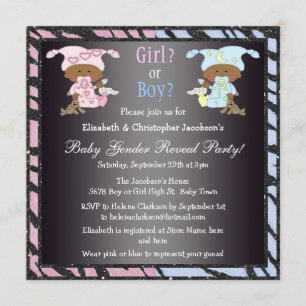 Invitation Le genre des bébés révèle les bébés afro-américain