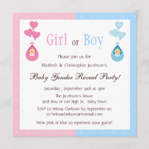 Invitation Le genre indiquent des bébés de partie et des