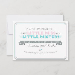 Invitation Le genre indiquent le baby shower