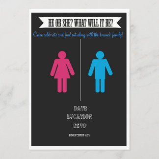 Invitation Le genre indiquent l'invitation de baby shower