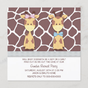 Invitation Le genre mignon de girafe indiquent la partie