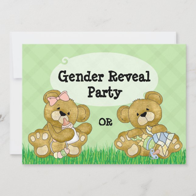 Invitation Le genre mignon d'ours indiquent la partie (Devant)
