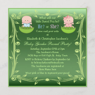 Invitation Le genre mignon indiquent des bébés dans des