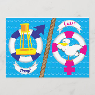 Invitation Le genre nautique mignon indiquent la partie