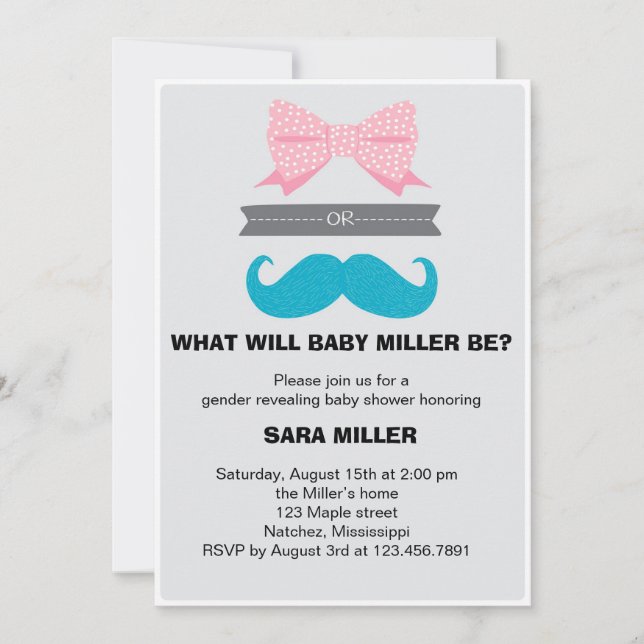 Invitation Le genre révèle des vaches ou des Baby showers d'é (Devant)