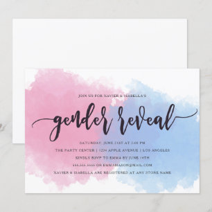 Invitation Le genre rose et bleu de brume indiquent
