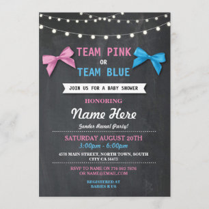 Invitation Le genre rose ou bleu d'équipe de baby shower