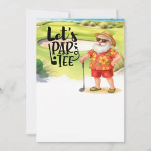 Invitation Le golf du Père Noël avec cadeau de Noël pour Golf