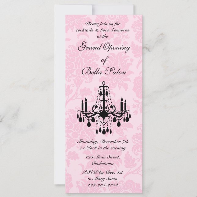 Invitation Le Grand Damas victorien, rose (Devant)