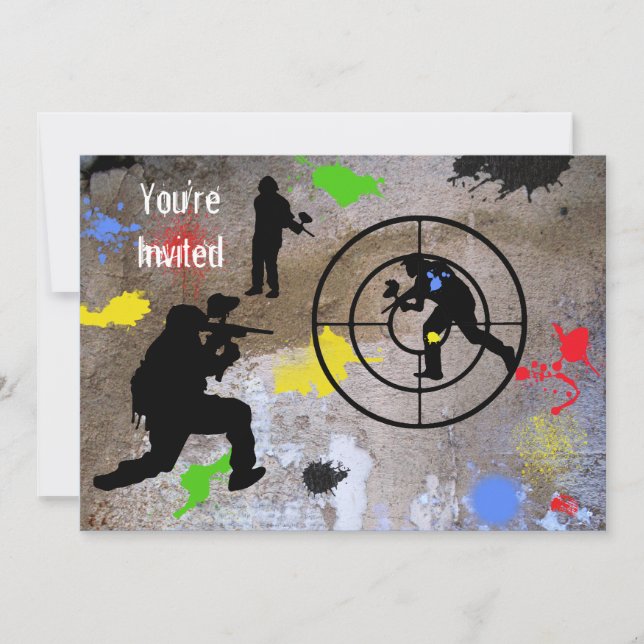 Invitation Le Guerilla Paintball urbain vous êtes invité (Devant)