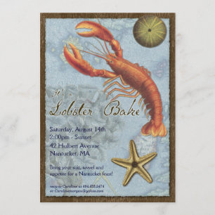 Invitation Le homard font cuire au four - partie de plage -