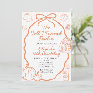 Invitation Le jour de mes 12 ans - Automne