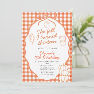 Invitation Le jour de mes treize ans - Automne 13e anniversai