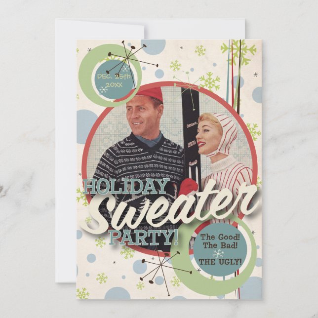 Invitation Le kitsch Bitsch : Partie de chandail de vacances (Devant)