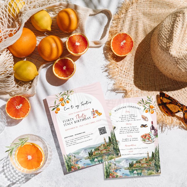 Invitation Le lac de Côme Italie | Anniversaire du week-end (Créateur téléchargé)