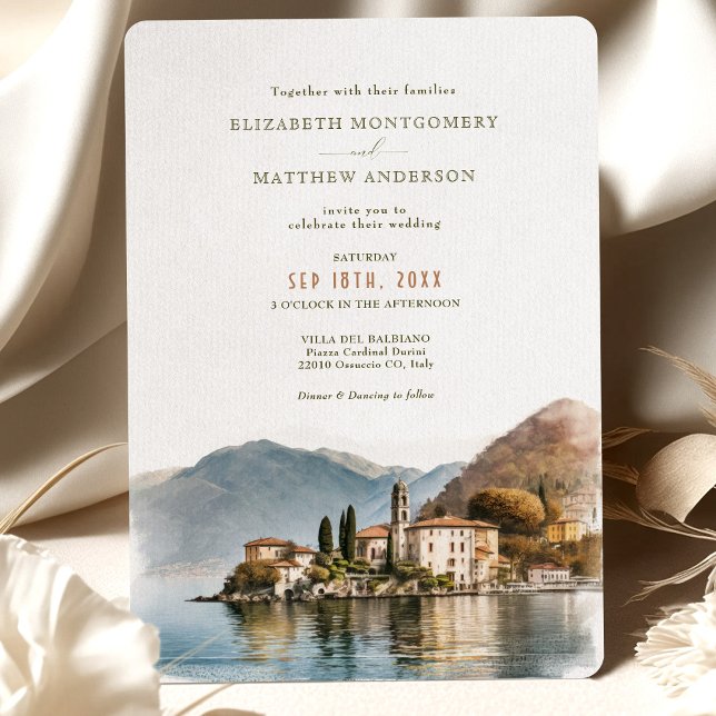 Invitation Le Lac de Côme Italie Destination Mariage Invitati (Créateur téléchargé)