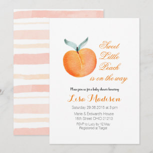 Invitation Le Little Peach moderne est en route Baby shower