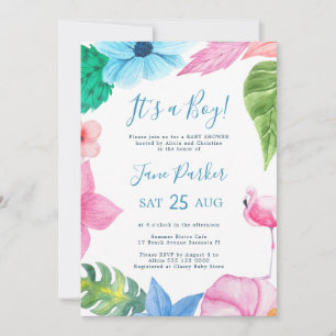 Invitation Le luau tropical hawaïen est un baby shower garçon