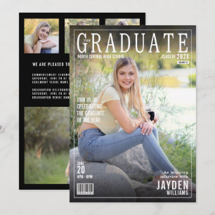 Invitation Le magazine Graduate Couverture tendance chic Invi