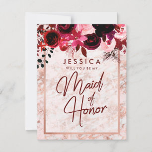 Invitation Le marbre d'or rose sera-t-il ma servante d'honneu