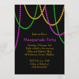 Invitation Le mardi gras perle l'invitation