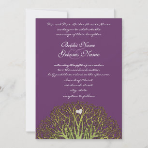 Invitation Le mariage de l'arbre de pic vert de la prune fore