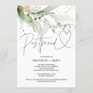 Invitation Le Mariage de l'eucalyptus vert reporté Modifier l