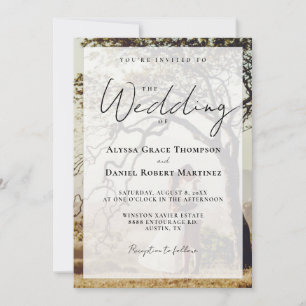 Invitation Le Mariage de Overlay Photo Simple Noir Blanc