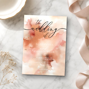 Invitation Le Mariage De RoseGold Aquarelle 