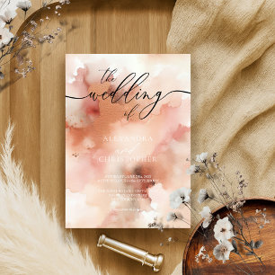 Invitation Le Mariage De RoseGold Watercolor