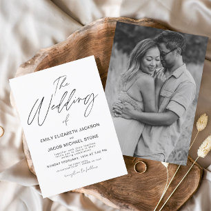 Invitation Le Mariage de White Black Photo Elegant