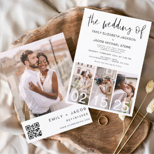 Invitation Le Mariage du code QR minimaliste Simple