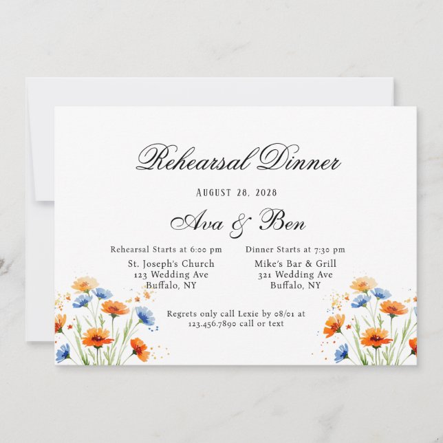 Invitation Le Mariage Fleur sauvage Embrace d'été (Devant)