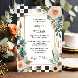 Invitation Le Mariage illustré Retro Boho Studio Creative