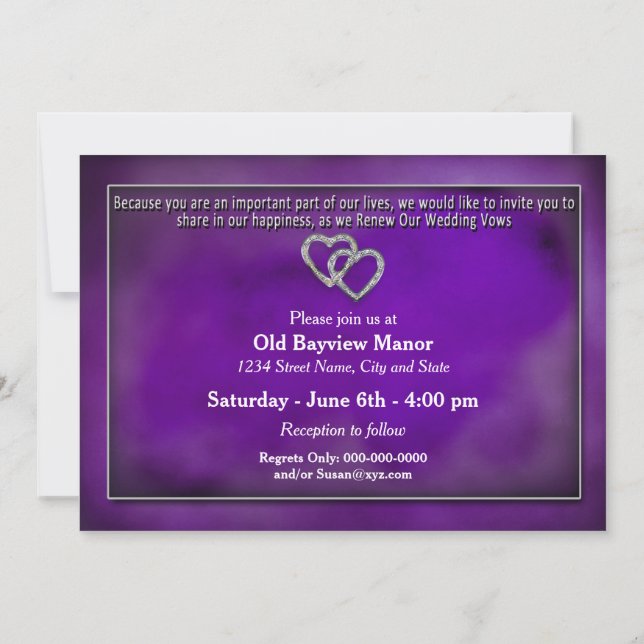INVITATION LE MARIAGE RENOUVELANT VOIT L'INVITATION-DEUX COEU (Dos)
