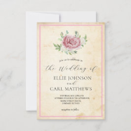 Invitation Le Mariage Rose défraîchi