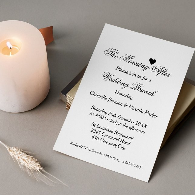 Invitation Le matin après le brunch mariage d'adieu (Créateur téléchargé)