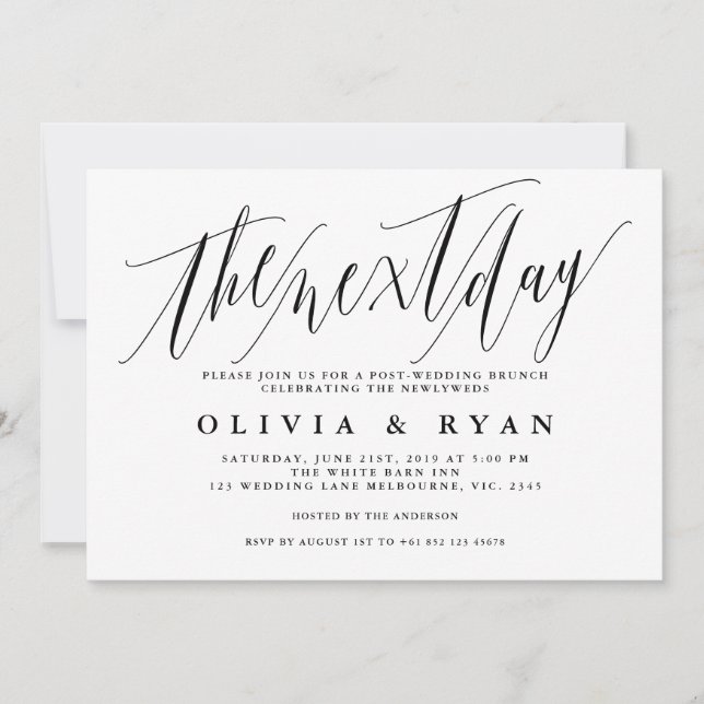 Invitation Le matin après l'invitation de brunch après le mar (Devant)