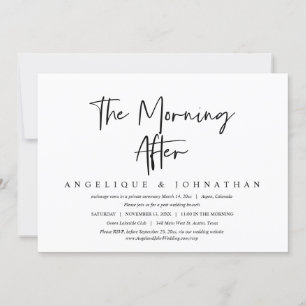 Invitation Le matin après, Mariage Elopement Brunch Invita
