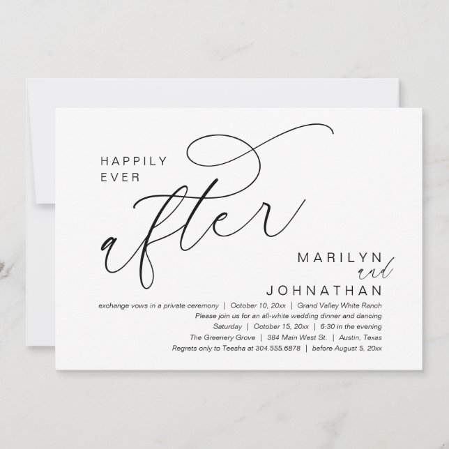 Invitation Le matin suivant, Post Mariage Brunch Merci (Devant)