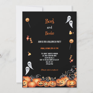 INVITATION LE MEILLEUR PARTI HALLOWEEN ORANGE ET GRIS
