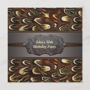 Invitation Le métal de plume équipe le cinquantième