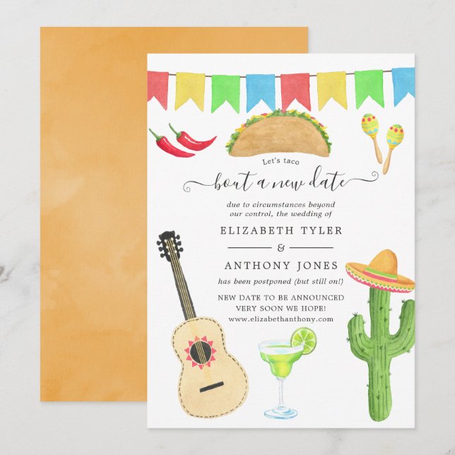 Invitation Le mexicain Fiesta Taco à propos d'un nouveau Mari (Devant / Derrière)