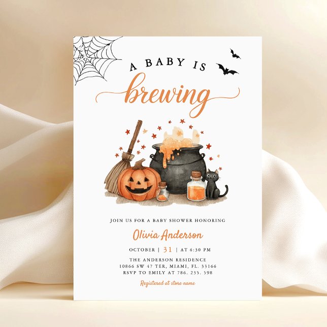 Invitation Le mignon bébé brasse le Baby shower d'Halloween (Créateur téléchargé)
