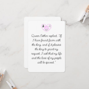 Invitation Le miracle d'Esther stationnaire avec des envelopp