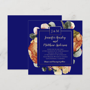 Invitation Le mois d'octobre moderne s'épanouit Mariage du Mo