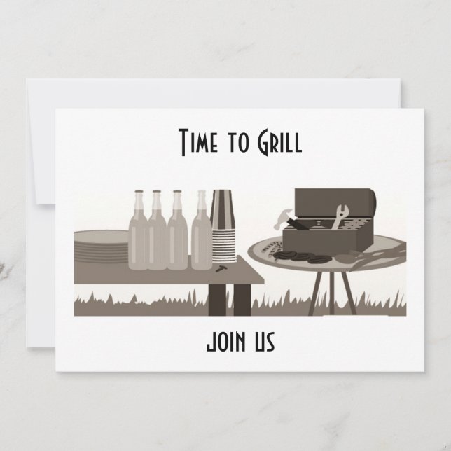 INVITATION "LE MOMENT DE GRILLER" CARTON D'INVITATION POUR TO (Devant)