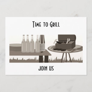 INVITATION "LE MOMENT EST VENU DE FAIRE GRILLER" CARTON D'INV